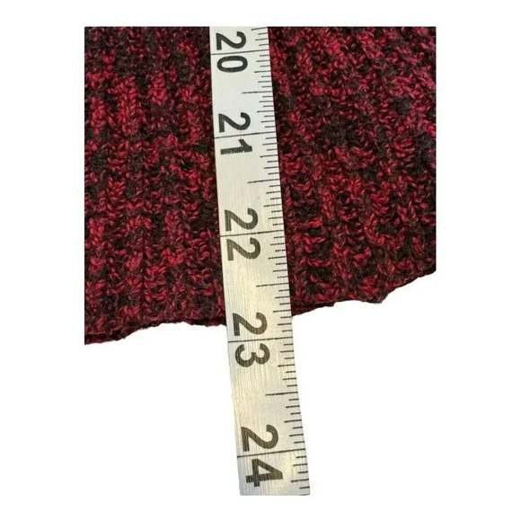 STYLE & CO. Petite Medium Red Marled Ribbed Ruffle-Hem Tunic Sweater - Picture 6 of 8